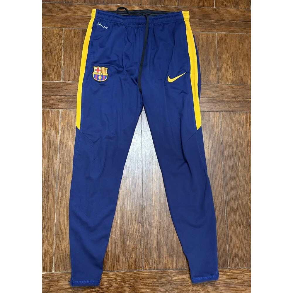 Men’s Fc Barcelona Nike Size S Navy Blue Dri Fit Sweatpants Joggers